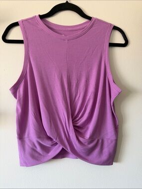 All In Motion|Sleeveless Twist-Front Tank Crop Top|Lilac Pink|Medium|EUC